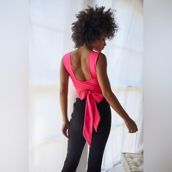 Pink Wrap Ribbon Bra Swim Top - Picture 7 of 9